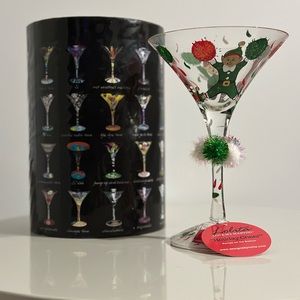 Holiday Cheer Lolita hand painted martini glass
